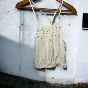 Aerie boho eyelet cropped top  S